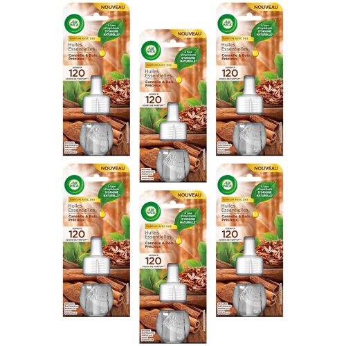 AIR WICK Lot de 6 Recharges Electrique Cannelle Ingrédients d'Origine Naturelle