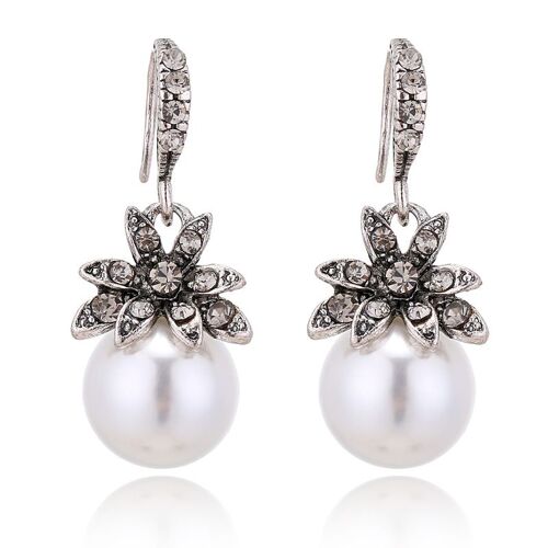 Xiyanike ¿ Boucles D'oreilles Vintage En Forme De Fleur De Soleil, Imitation De Perle, Cristal, Bijoux Pour Femmes, Accessoires De Mode, Livraison Directe E144