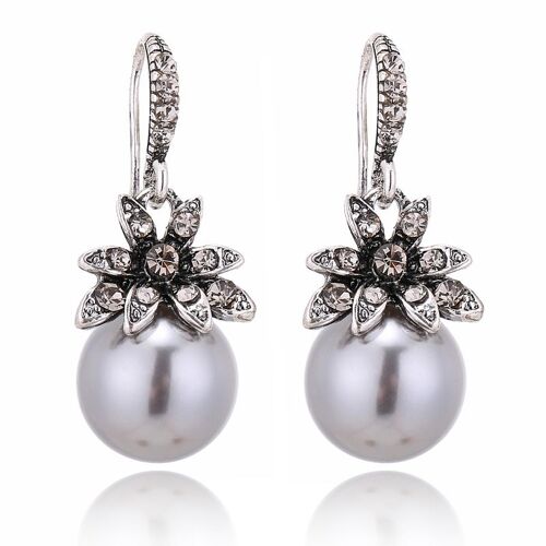 Xiyanike ¿ Boucles D'oreilles Vintage En Forme De Fleur De Soleil, Imitation De Perle, Cristal, Bijoux Pour Femmes, Accessoires De Mode, Livraison Directe E144