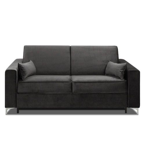 Canapé Convertible Express Jackson 120cm Sommier Lattes Polyuréthane Marron Matelas 16 Cm