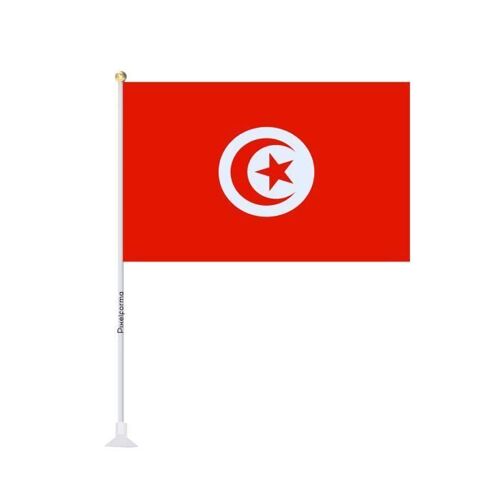Mini drapeau ventouse Drapeau de la Tunisie 14x21cm en 1 pièce