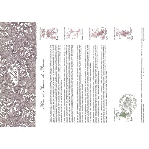 Document Philatelique Officiel N°16-83 Aster Flore Et Faune De France