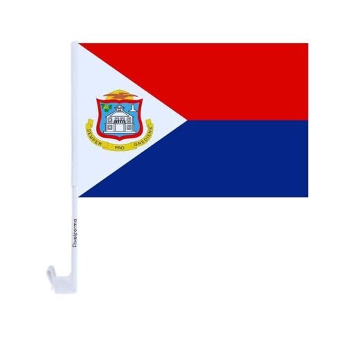 Drapeau voiture de Saint-Martin 20 pièces en 14x21cm en polyester