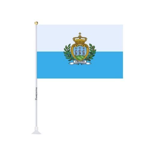 Mini drapeau ventouse Drapeau de Saint-Marin 14x21cm en 1 pièce