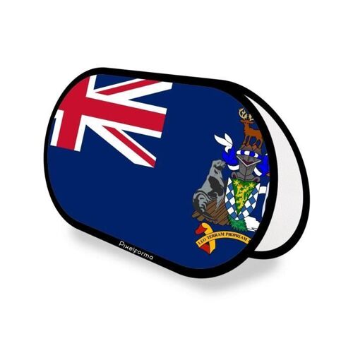 Drapeau Ovale - Multicolore - Géorgie du Sud - 70 x 120 cm - Polyester - Pliable rétractable