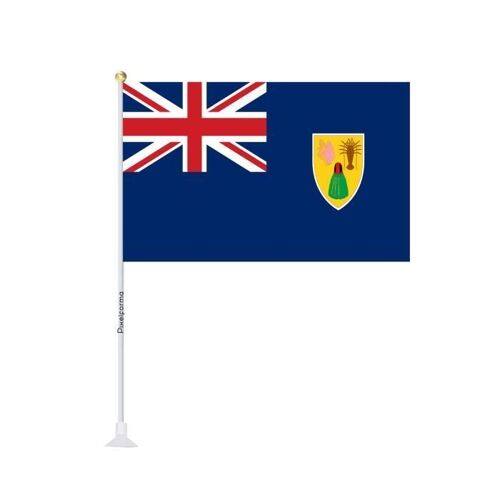 Mini drapeau ventouse Drapeau des Îles Turques-et-Caïques 14x21cm en 1 pièce