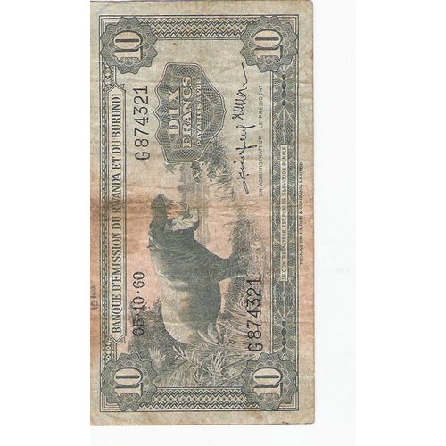 Billet Rwanda Et Burundi 10 Franc