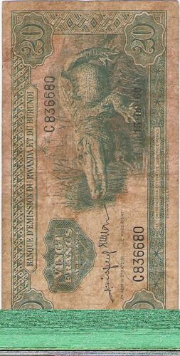 Billet 20 Franc Rwanda Et Burundi De 1960