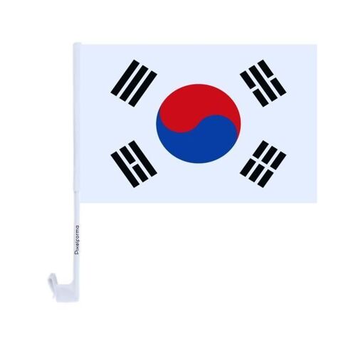 Drapeau Voiture Corée du Sud ¿ 14 x 21 cm ¿ Tissu Polyester ¿ Fixation sur Fenêtre ¿ 20 pièces ¿ Pixelforma