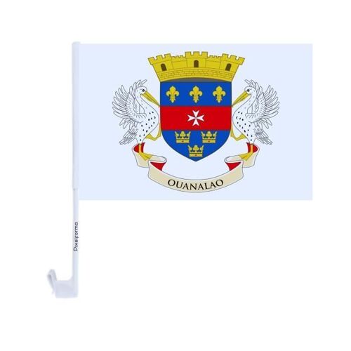 Drapeau Voiture Saint-Barthélemy ¿ 14 x 21 cm ¿ Tissu Polyester ¿ Fixation sur Fenêtre ¿ 20 pièces ¿ Pixelforma