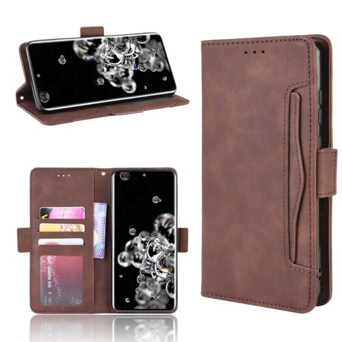 Coque Samsung Galaxy S20 Ultra 5g,Etui Pour Samsung Galaxy S20 Ultra 5g,Coque Multi-Cartes Pour Samsung Galaxy S20 Ultra 5g,Etui En Cuir Pu Premium Housse Pour Samsung Galaxy S20 Ultra 5g,Marron