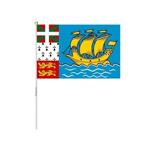 Mini Drapeau de Saint-Pierre-et-Miquelon 30x45cm en polyester