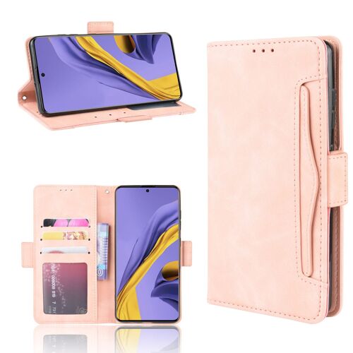 Coque Samsung Galaxy A51,Etui Pour Samsung Galaxy A51,Coque Multi-Cartes Pour Samsung Galaxy A51,Etui En Cuir Pu Premium Housse Pour Samsung Galaxy A51,Rose