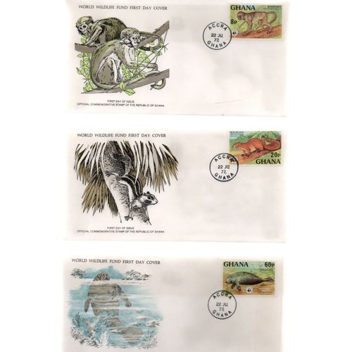 Ghana Timbres Animaux En Voie De Disparition 1977 Wwf