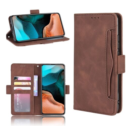 Coque Xiaomi Redmi K30 Pro,Etui Pour Xiaomi Redmi K30 Pro,Coque Multi-Cartes Pour Xiaomi Redmi K30 Pro,Etui En Cuir Pu Premium Housse Pour Xiaomi Redmi K30 Pro,Marron