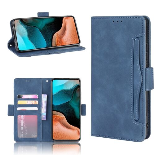 Coque Xiaomi Redmi K30 Pro,Etui Pour Xiaomi Redmi K30 Pro,Coque Multi-Cartes Pour Xiaomi Redmi K30 Pro,Etui En Cuir Pu Premium Housse Pour Xiaomi Redmi K30 Pro,Bleu