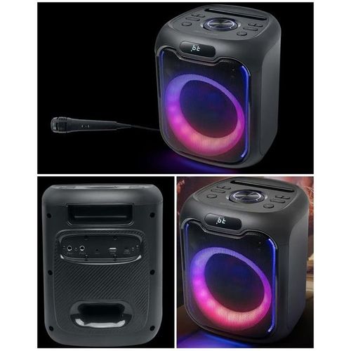 Enceinte Bluetooth SONO portable sans fil Stéréo KARAOKE TYPE JBL Effets LED TWS 150W USB PARTY BOX + MICRO FILAIRE