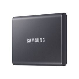Samsung T7 MU-PC1T0T - SSD - chiffré - 1 To - externe (portable) - USB 3.2 Gen 2 (USB-C connecteur) - AES 256 bits - gris titan