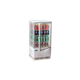 Vitrine positive ventilée 68 Litres 4 niveaux, en ABS blanc, 180 W, 220 V - MONO