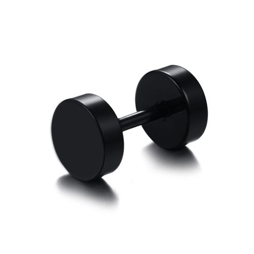 Boucles D'oreilles Pour Hommes, Boucles D'oreilles Noires En Acier Inoxydable Pour Hommes, Boucles D'oreilles À Piercing Unique, Bijoux Punk Streetstyle Pour Hommes