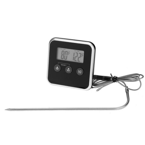 Thermomètre numérique à sonde alimentaire, accessoire de cuisine, avec option minuterie pour une cuisson de la viande optimale au four, au barbecue