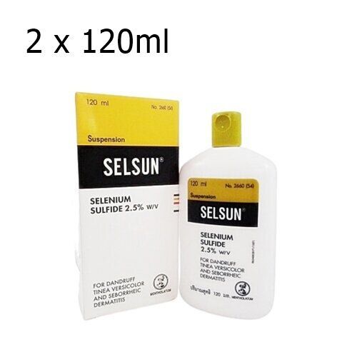 2 X 120ml Selsun Shampooing Anti-Pelliculaire Dermatite Fongique Perte De Cheveux 