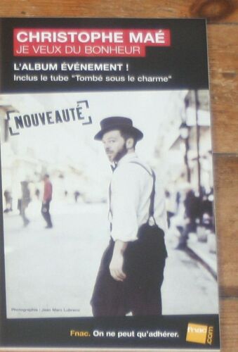 Plv 14x25cm Christophe Mae Je Veux Du Bonheur  Rigide Cartonnée Magasins Fnac