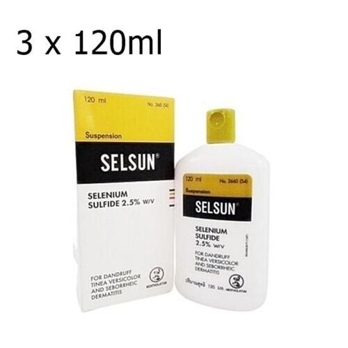 3 X 120ml Selsun Shampooing Anti-Pelliculaire Dermatite Fongique Perte De Cheveux 