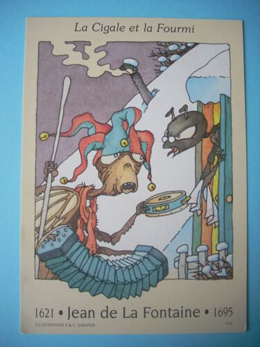 Carte Postale "La Cigale Et La Fourmi" (Jean De La Fontaine)