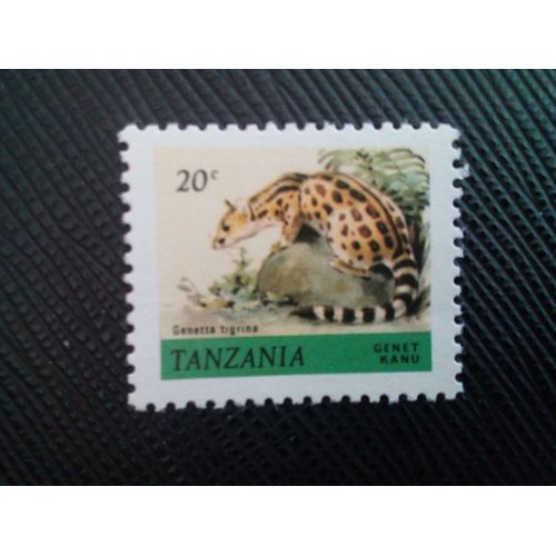 Timbre Tanzanie Yt 164 Cap Genet (Genetta Tigrina) 1980 ( 0010305 )