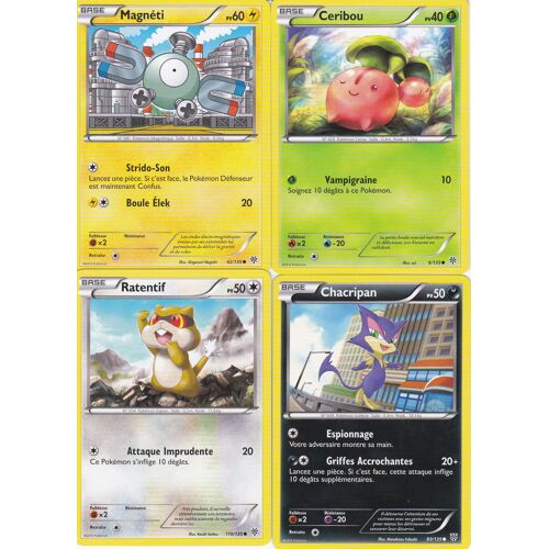 Lot De 4 Cartes Pokemon - Tempete Plasma -