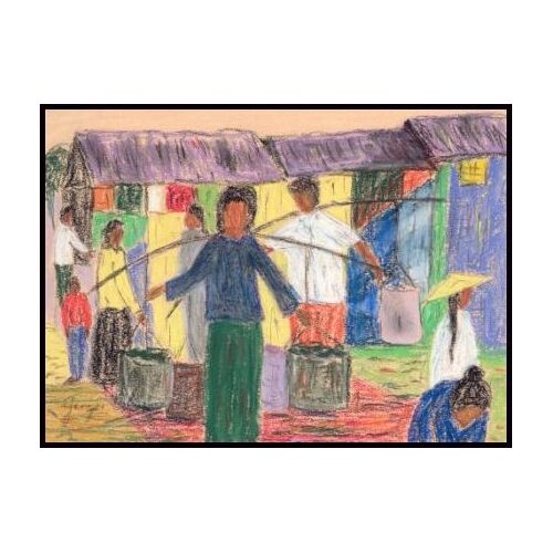 La Porteuse D'eau - Pastel