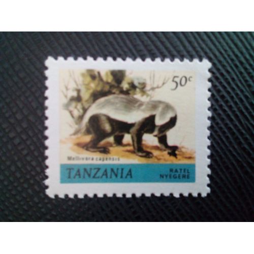 Timbre Tanzanie Yt 166 Blaireau Au Miel (Mellivora Capensis) 1980 ( 0010305 )