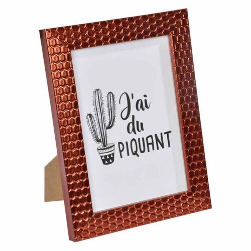 Cadre Photo Déco "Nid d'Abeilles" 18x24cm Cuivre