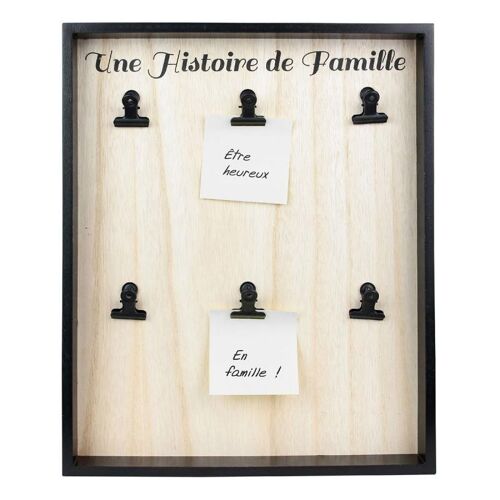 Porte Photo 6 Pinces "Clipboard" 38cm Noir