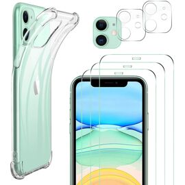 Coque Céramique IPhone 12 13 14 + Verre Trempé écran + Protection Caméra - Neuf Transparent