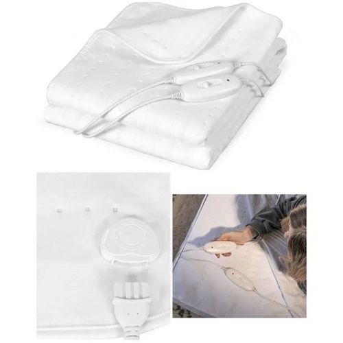 Surmatelas chauffant 2 places 2 x 60W 3 niveaux de chaleur Sécurité contre la surchauffe