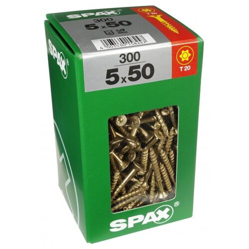 Lot de 300 vis acier tête fraisée torx SPAX, Diam.5 mm x L.50 mm