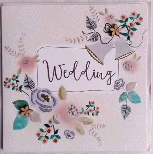 Carte De Voeux - Wedding / Mariage - Carte 2 Volets Sans Message + Enveloppe, Impression En 3d (Laura Darrington Design, Fabriquée Au Royaume-Uni, Noces, Scrapbooking, Souvenir, Anniversaire)