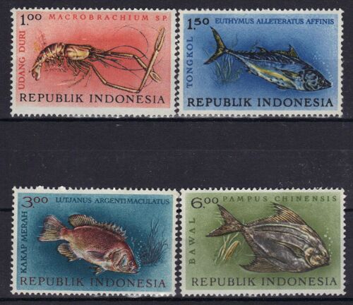 Indonesie 1963 : Crustacés Et Poissons Divers - Série Entière De 4 Timbres Neufs **