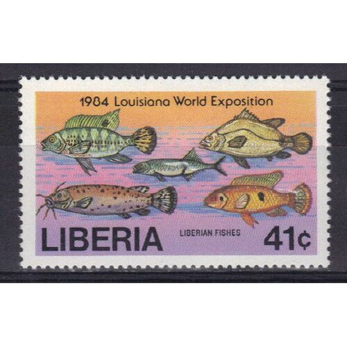 Liberia 1984 : Exposition Mondiale En Louisiane Sur Le Thème "L'eau Fraîche Comme Source De Vie" : Poissons Du Libéria - Timbre Neuf **