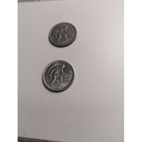 Lot De Deux Pièces De 50 Centimes Charlotte Luxembourg