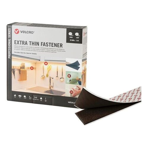 Bande Velcro Extra Fine Attache 20mm x 5m noir