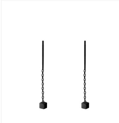 Ensemble De Boucles D'oreilles Géométriques Rondes Et Carrées Pour Hommes Et Femmes, Triangle Noir, Rondelle De Roche, Boucle D'oreille Gothique, Bijoux De Mode De Rue, 4 Pièces