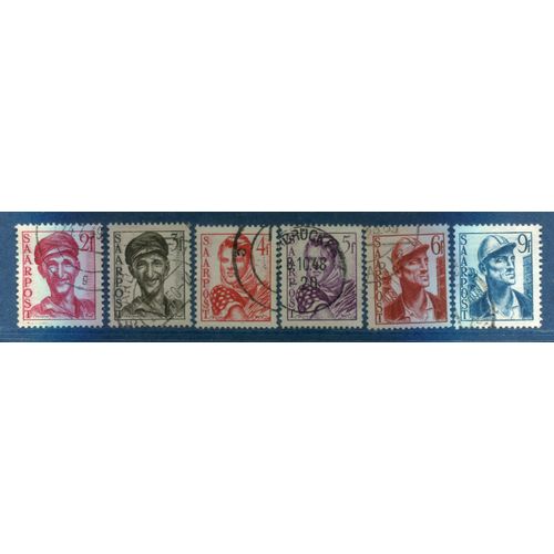 Allemagne Saar 1948 N° 234 235 236 237 238 239 Oblitéré Ouvriers / Paysannes Et Mineurs