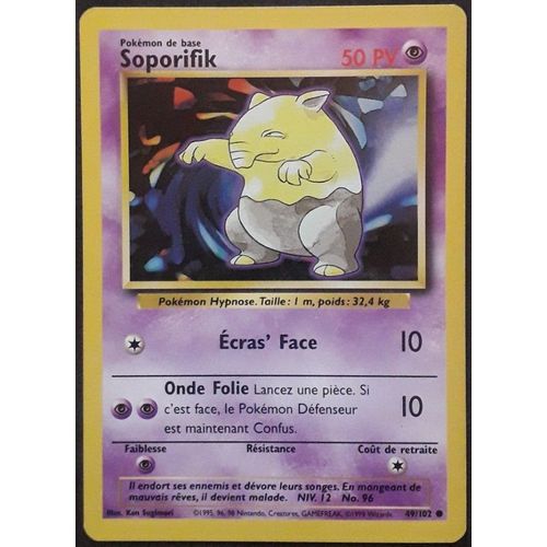 Carte Pokémon Soporifik 49/102- Set De Base Wizards (Fr)
