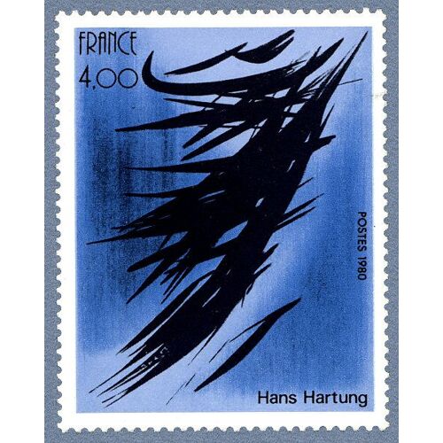 Art : "Héliogravure" Oeuvre De Hans Hartung Année 1980 N° 2110 Yvert Et Tellier Luxe