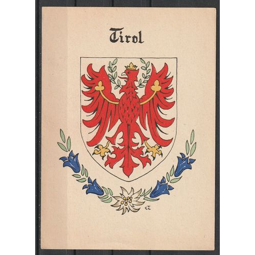 Carte Postale Autriche, Armoiries, Blason Du Tyrol Non Écrite. Édition Wagner, Années 40.