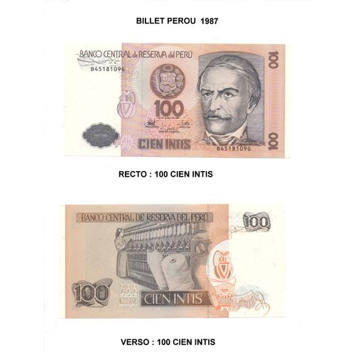 Billet De Banque Ancien Perou