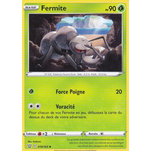 Carte Pokemon - Fermite - 010/163 - Épée Et Bouclier 5 - Styles De Combat - Eb5 - Vf